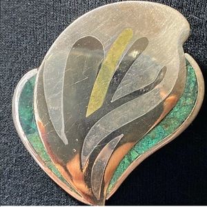 VINTAGE LOS CASTILLO TAXCO SILVER LILLY PIN BROOCH